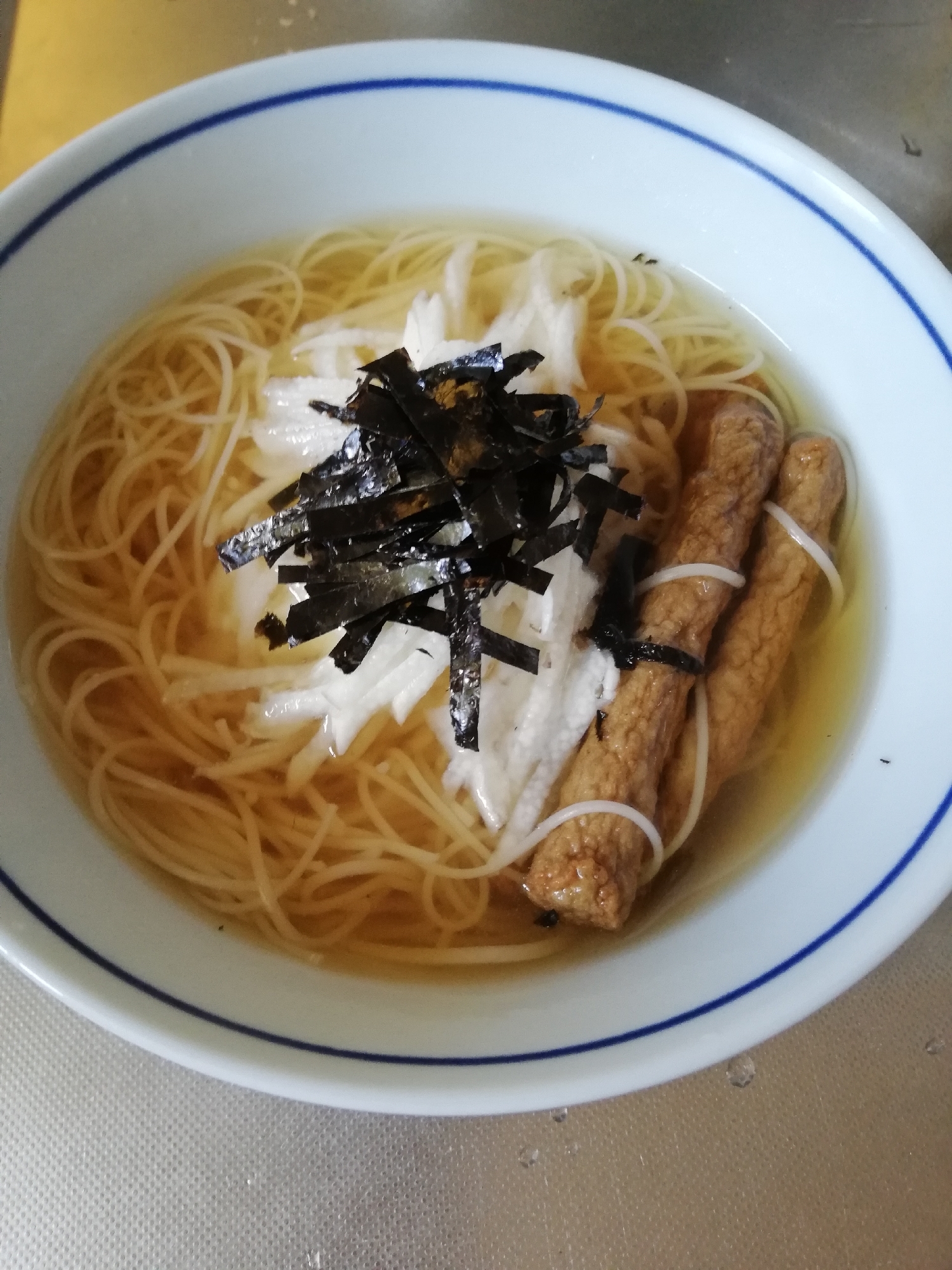 長芋とじゃこ天のにゅうめん