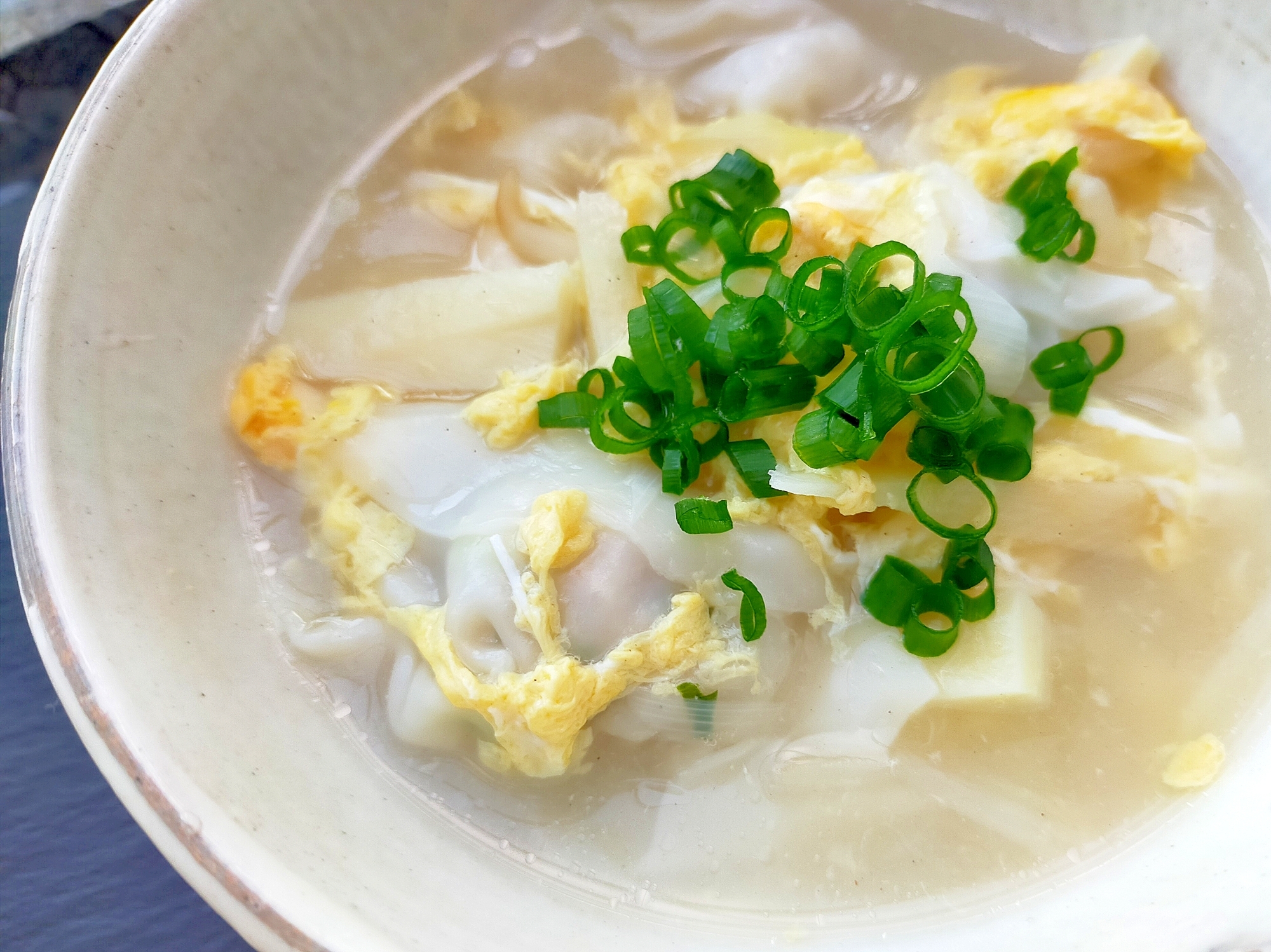 ワンタン風餃子スープ