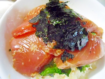 メジマグロの刺身で スタミナ小丼 レシピ 作り方 By V るん 0394 楽天レシピ メジマグロの刺身で スタミナ小丼 レシピ 作り方 By V るん 0394 楽天レシピ