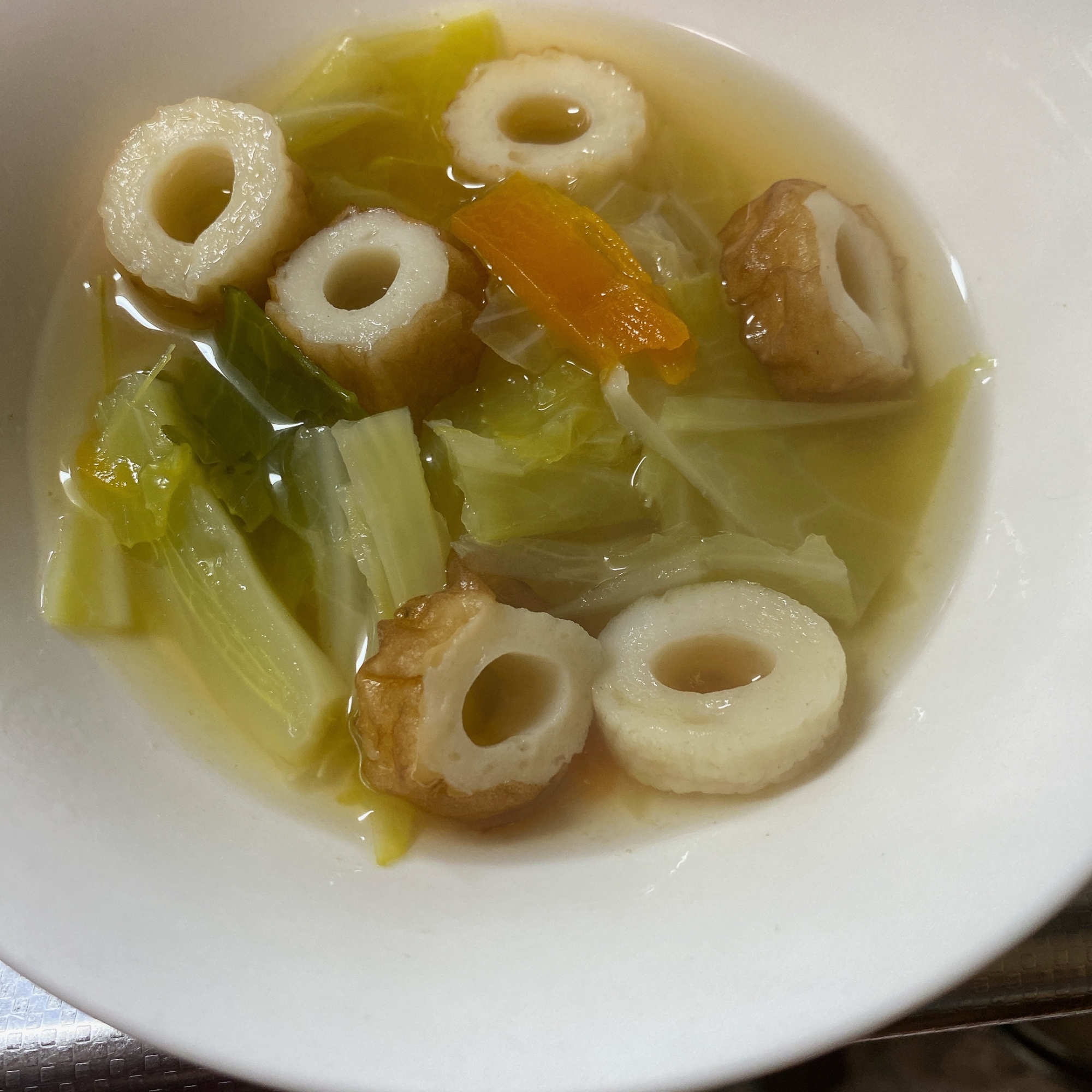キャベツとちくわのスープ
