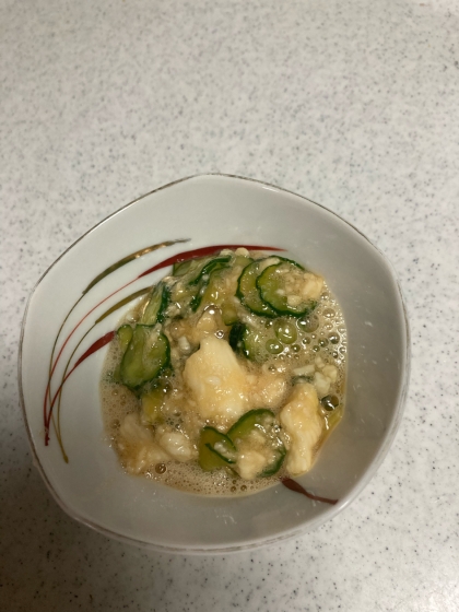 きゅうりととろろいもの和え物わさび醤油