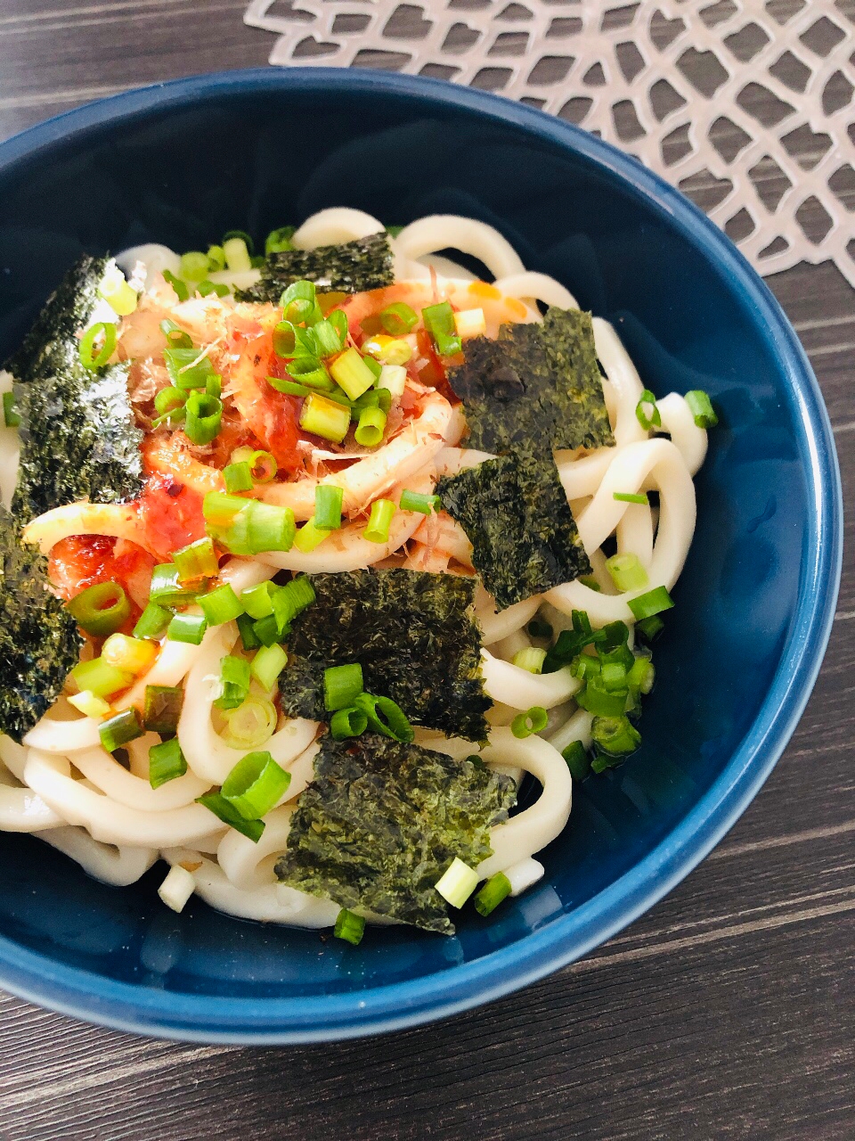 キムチおかかのぶっかけうどん