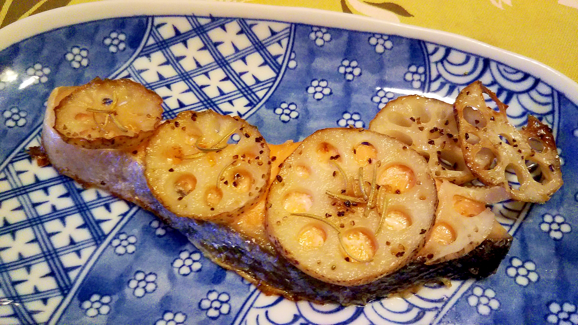 鮭と蓮根のレンジ焼き