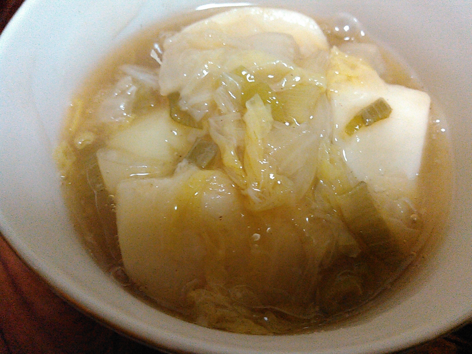 じゃがいもと里芋の白菜ネギ葛あん