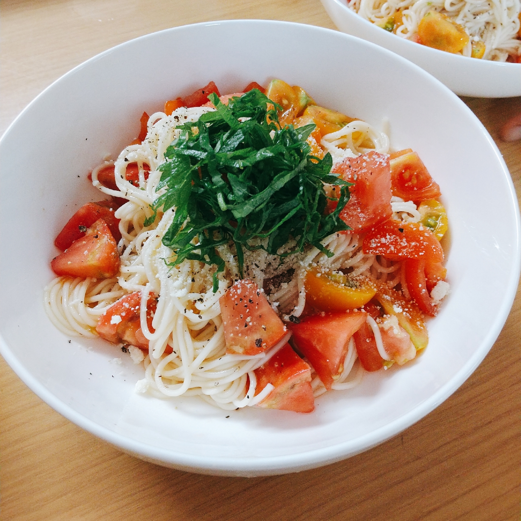 そうめんで♪トマトの冷製カッペリーニ風