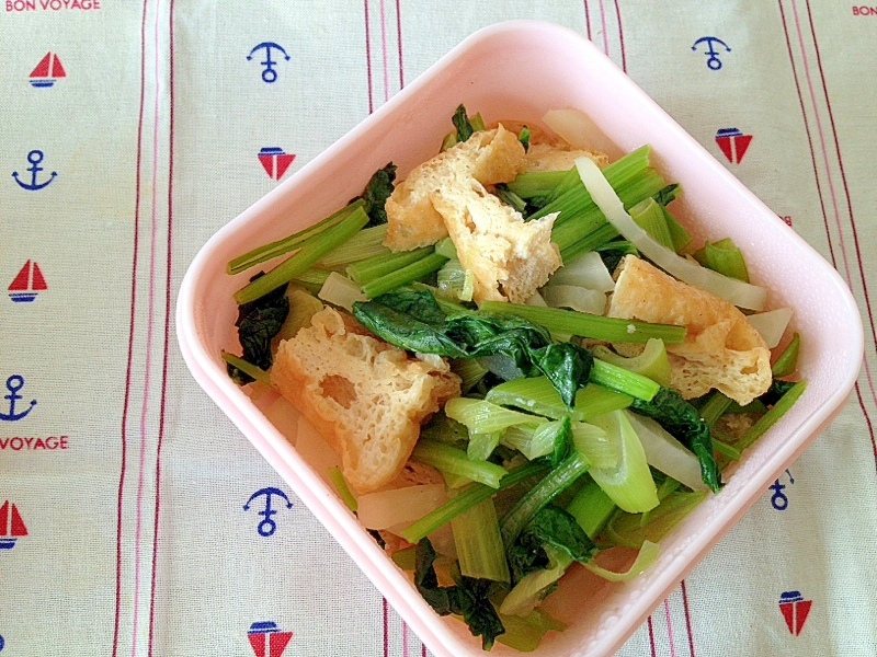 小松菜と大根のオイスターソース炒め。
