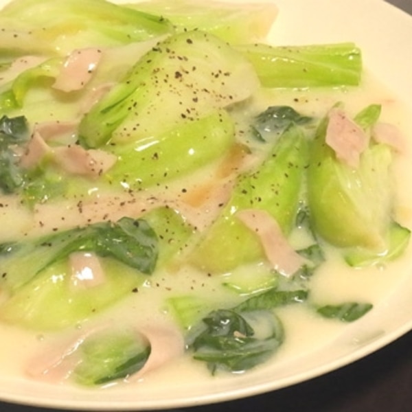 チンゲン菜の豆乳クリーム煮 レシピ 作り方 By ぷちとま3195 楽天レシピ チンゲン菜の豆乳クリーム煮 レシピ 作り方 By ぷちとま3195 楽天レシピ