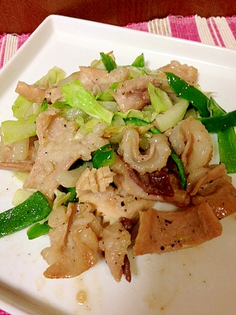 鶏がら塩糀スープの素で簡単ミックスホルモン炒め レシピ 作り方 By ヨッシママ 楽天レシピ