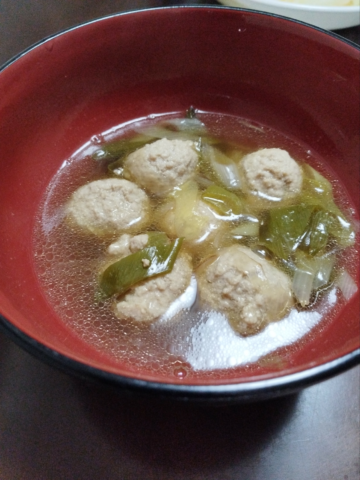 肉団子とネギのスープ
