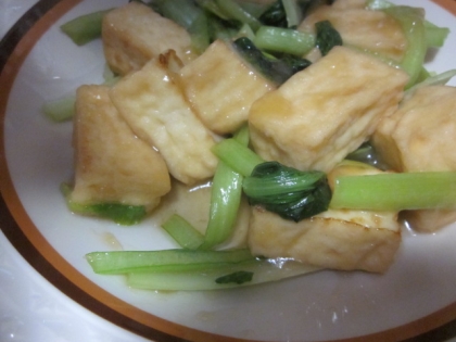 厚揚げと青梗菜としめじの中華餡風煮