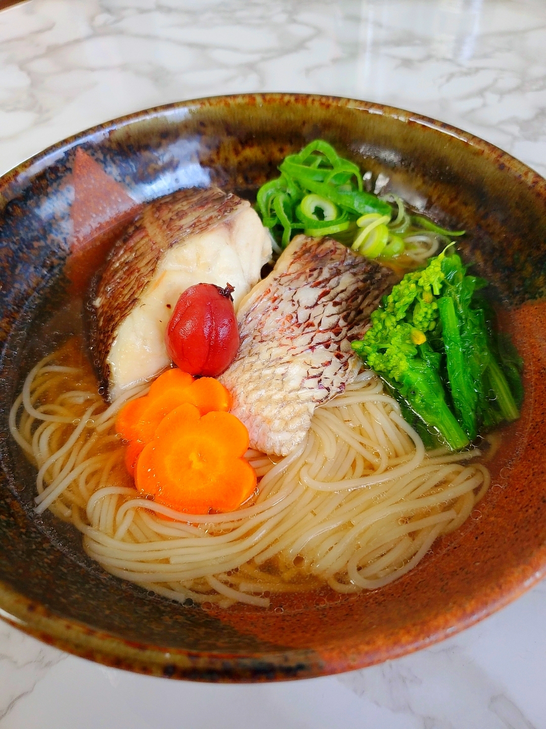 鯛と菜ノ花のにゅうめん