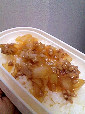 お弁当にも 豚ひき肉 たまねぎの甘酢あんかけごはん レシピ 作り方 By M And M 楽天レシピ