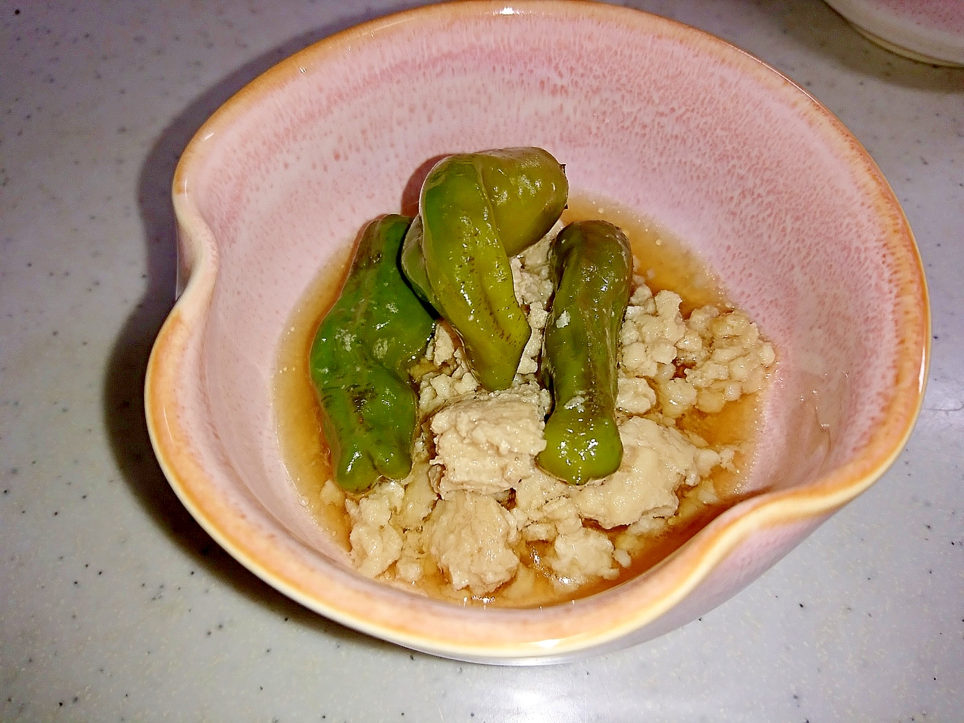 ししとうと鶏ひき肉のさっと煮