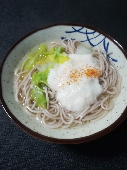 白菜入り☆とろろ蕎麦