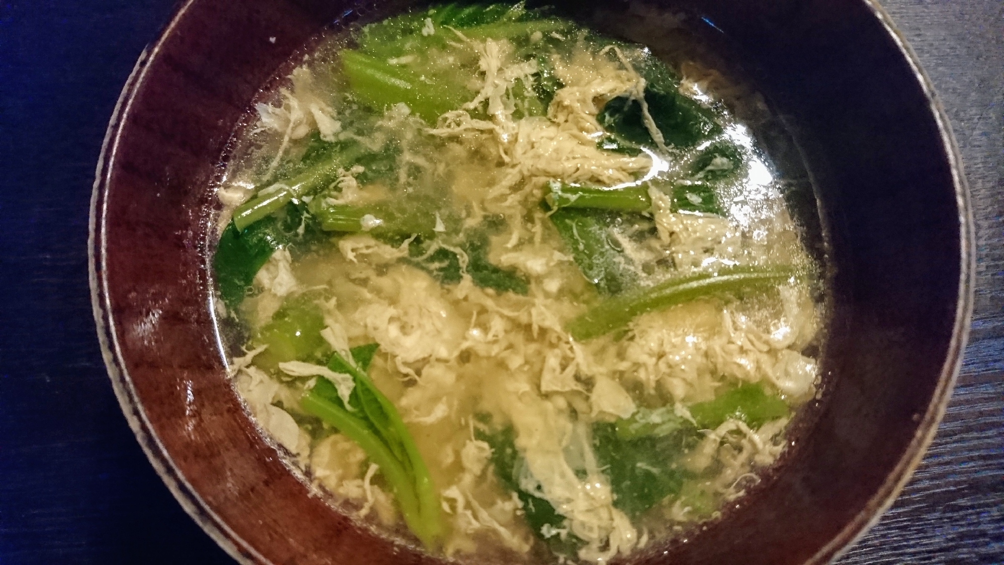 空芯菜の中華卵スープ