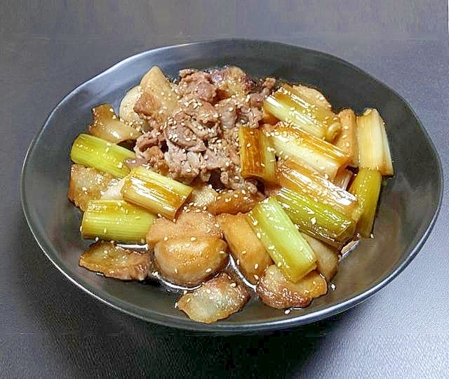 豚肉と長ねぎ里芋のこってり照り焼き風炒め煮