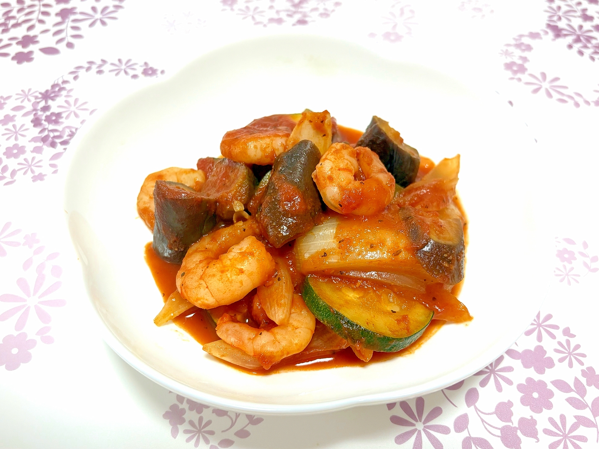 ごろごろ野菜とエビのラタトゥイユ