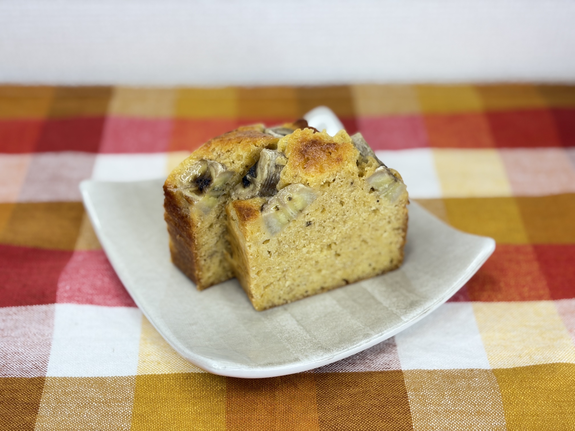 パウンドケーキ型でバナナケーキ