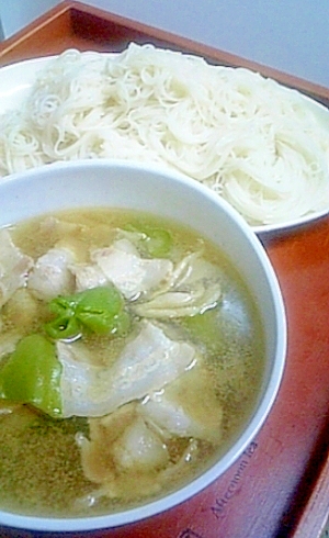 そうめんに 豚バラピーマン入りつけだれ レシピ 作り方 By はぁぽじ 楽天レシピ