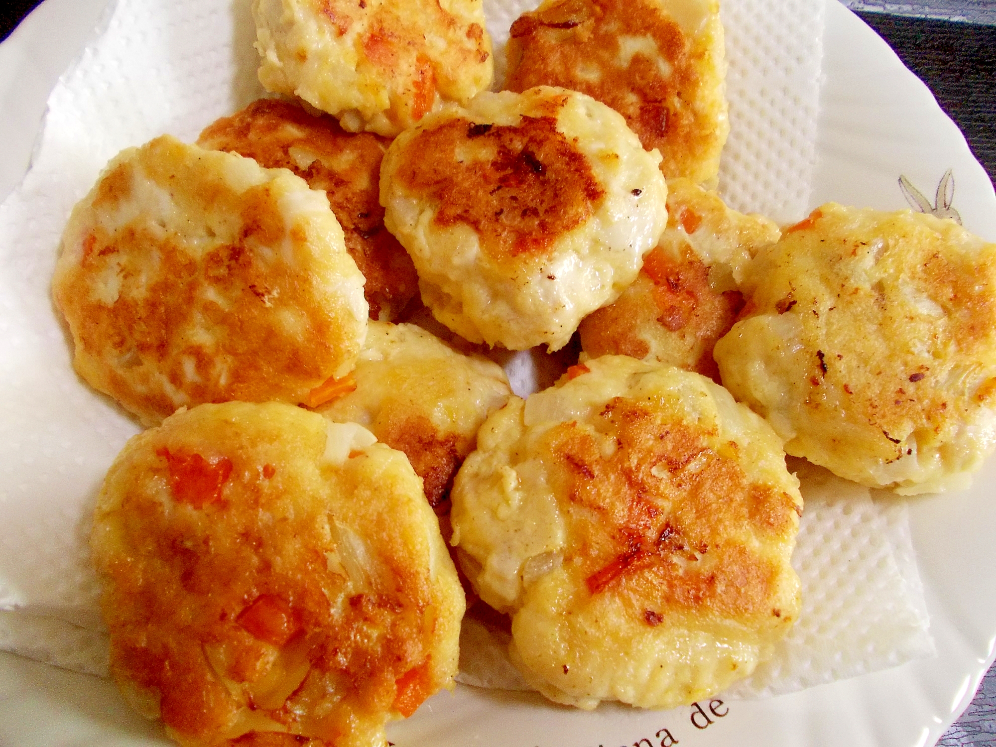 26cmフライパンで!鶏肉ササミの豆腐根菜ナゲット