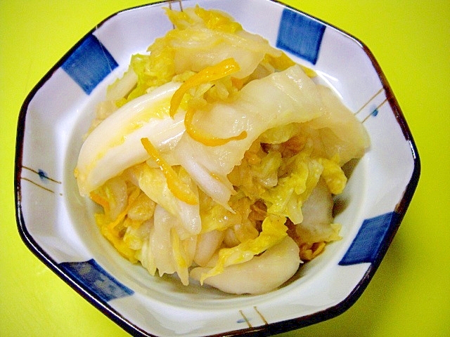 白菜と柚子の麺つゆ酢漬け