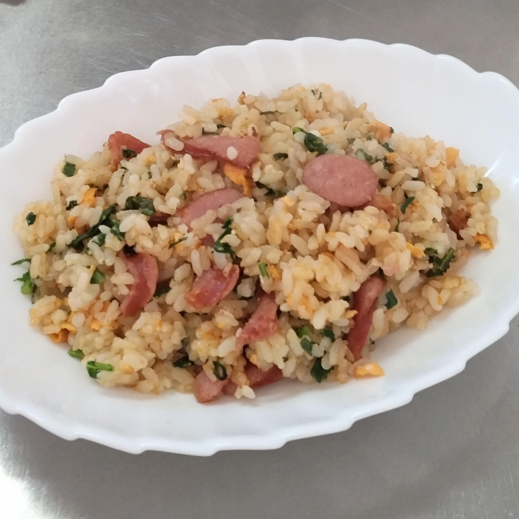 大根葉とウインナーの炒飯