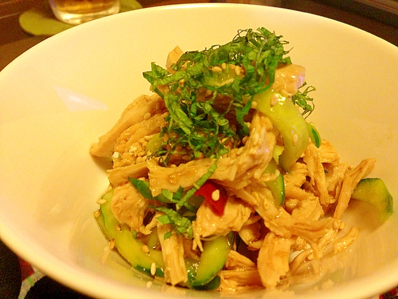 鶏胸肉ときゅうりの中華風サラダ