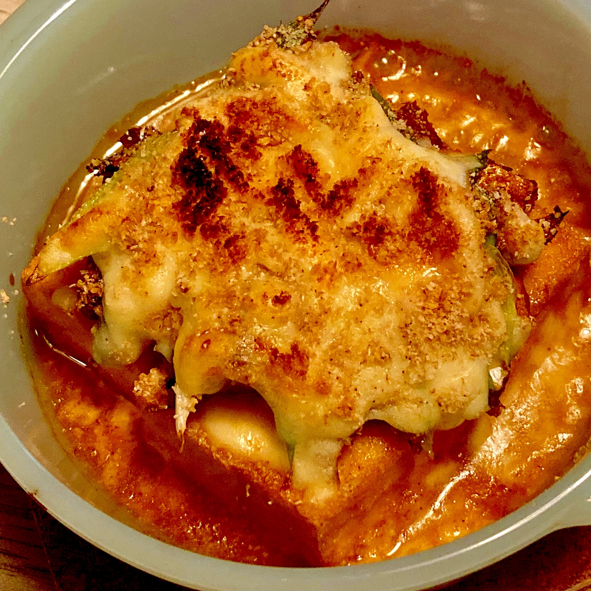 缶詰を使って簡単に☆鯖照焼缶と厚揚げのチーズ焼き