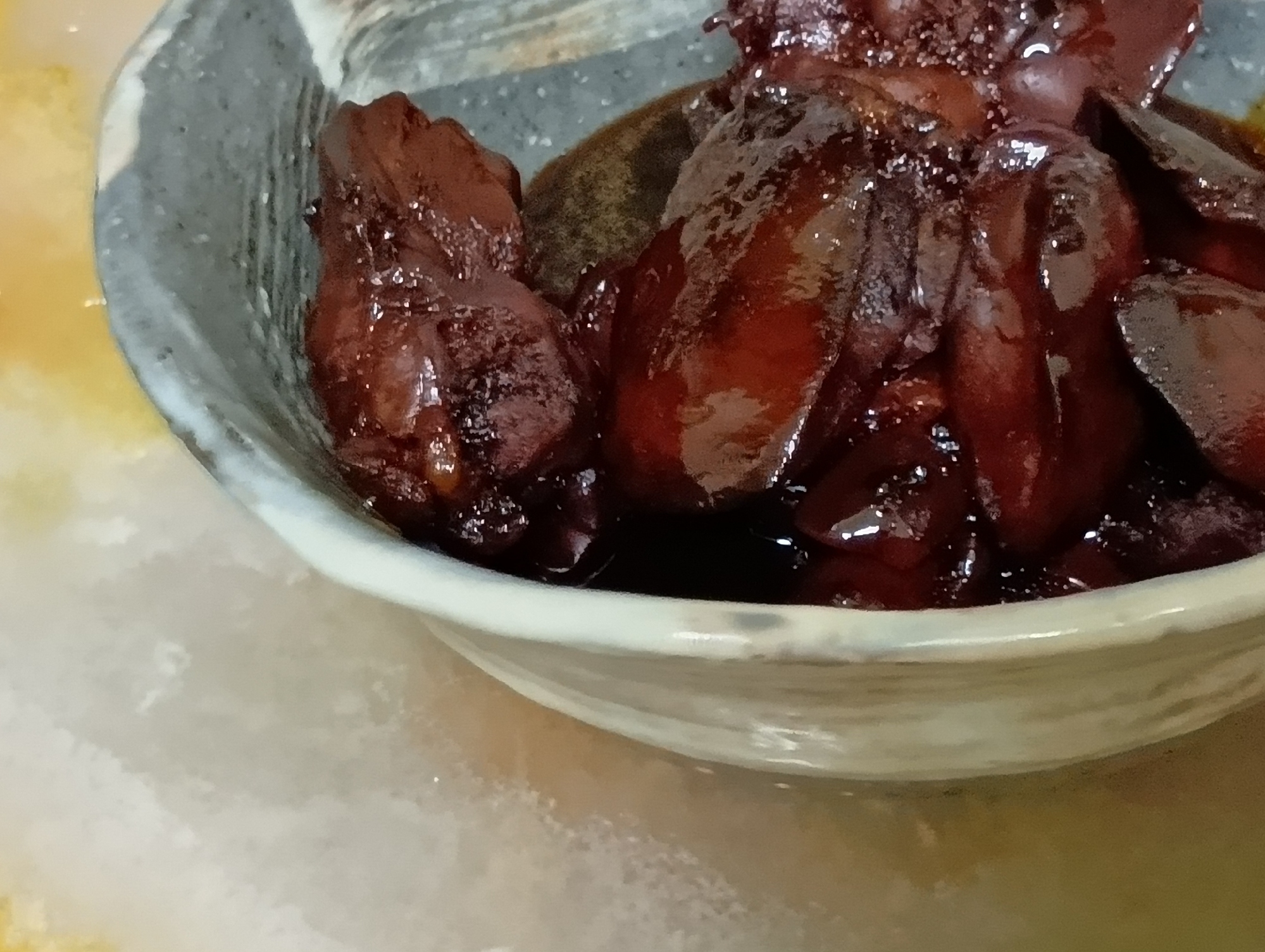 鶏のレバー de 赤ワイン煮込み