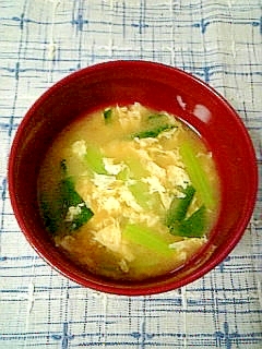 ☆小松菜かき玉味噌汁☆