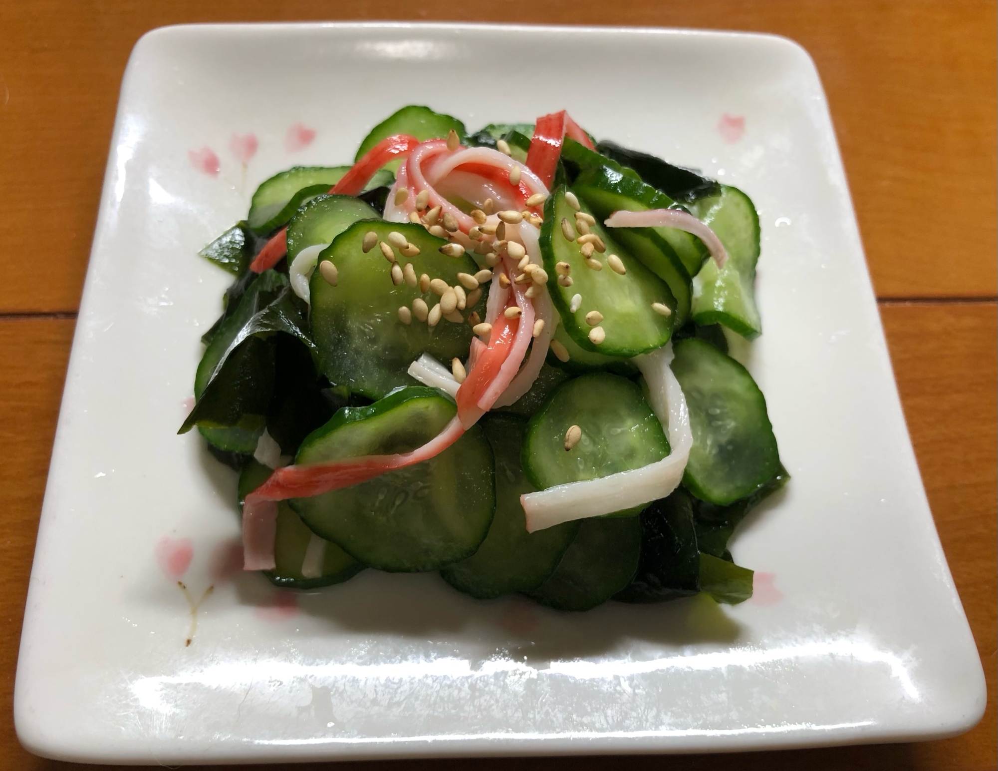 きゅうりとかにかまとわかめの酢の物