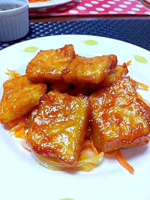 高野豆腐のピリ辛ケチャップ