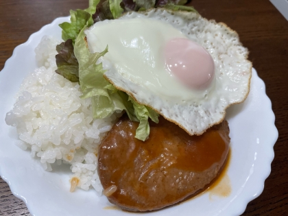 激安！チキンハンバーグでロコモコ丼