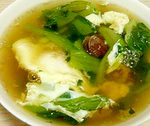 青菜とあさりのたまごスープ