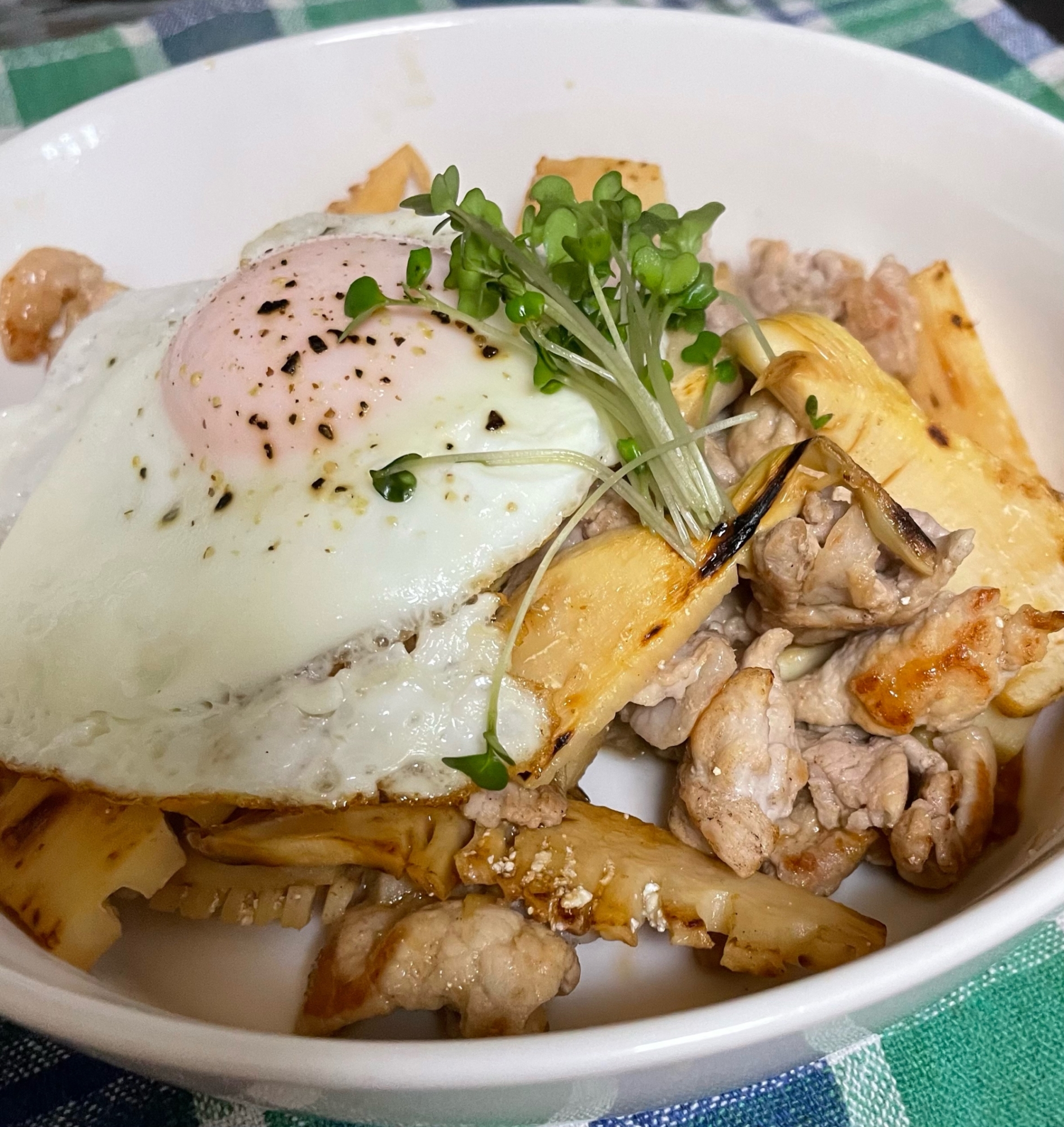 筍と豚肉の辛子醤油炒め