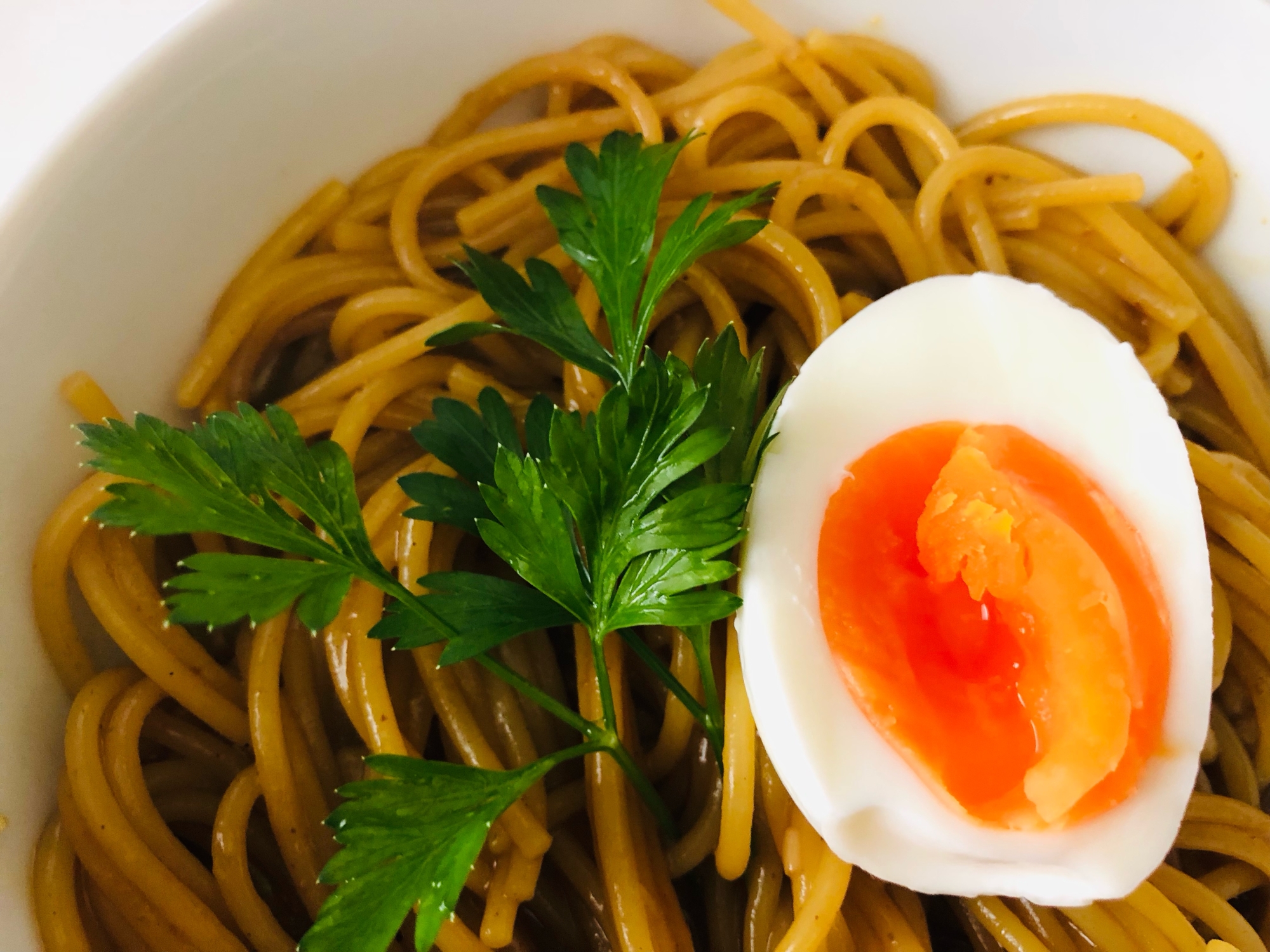 エジプト産パスタで♪カレーうどん風パスタ