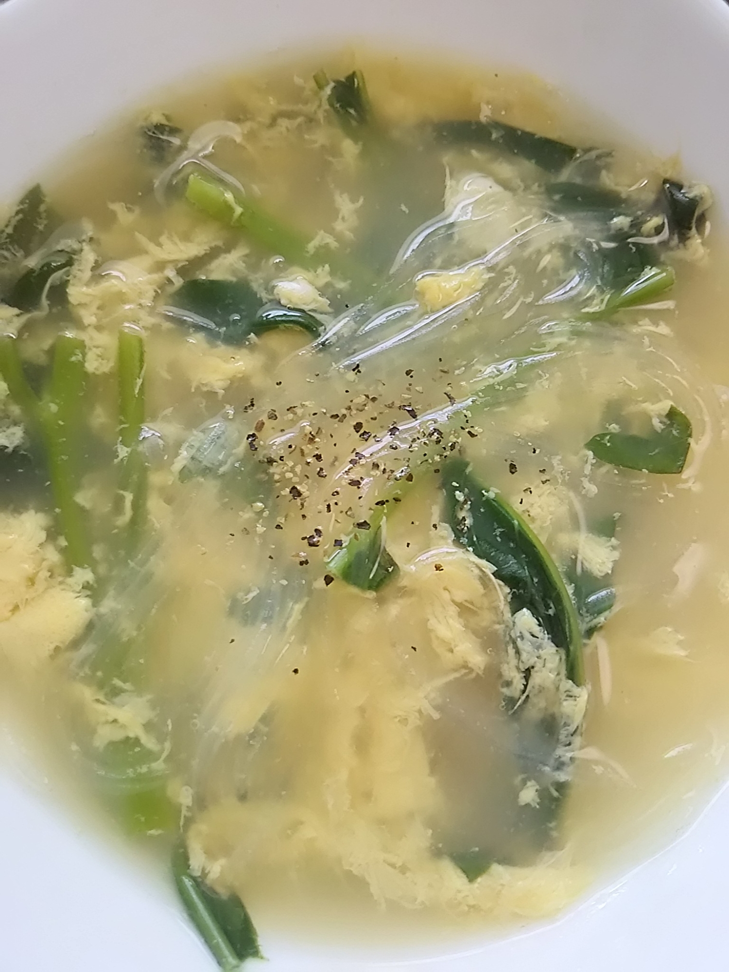 空芯菜と春雨の卵スープ(^^)