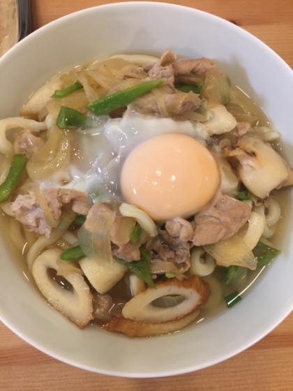 お肉が少なく、お揚げもなかったので、ちくわやホタテや卵を入れて作りました！炒め煮することで具材に味が染み込んでとても美味しかったです！ありがとうございます！