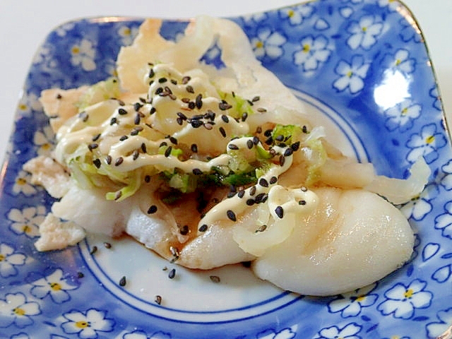 白菜漬けのせて焼き餅