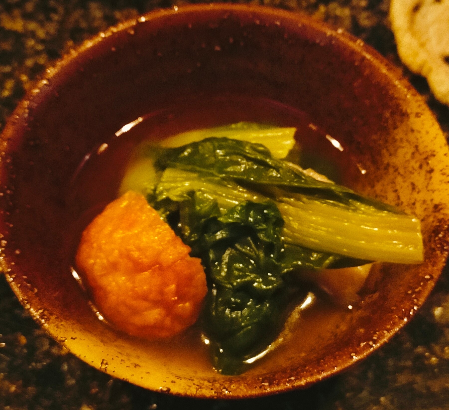 小松菜と揚ボールの煮浸し