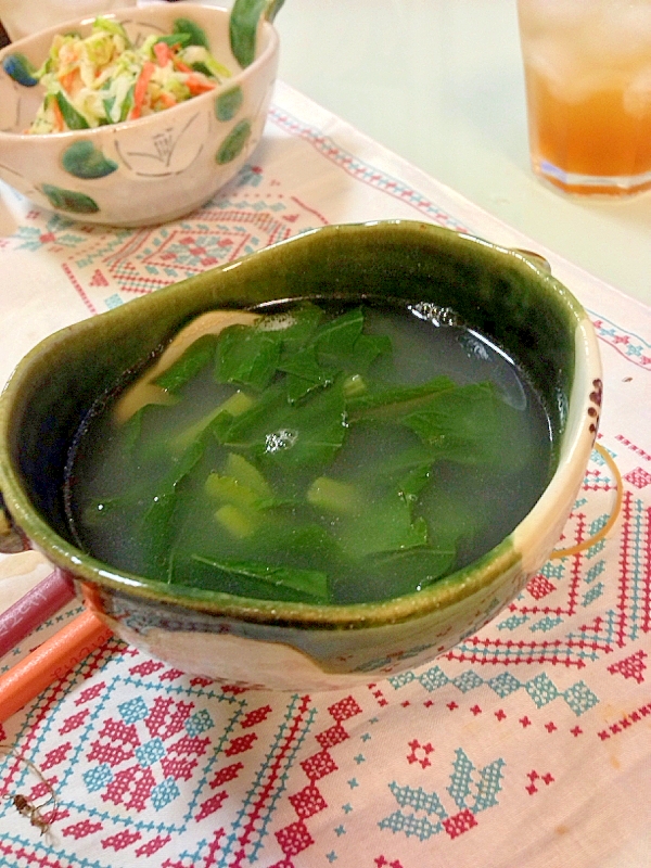 小松菜の韓国風スープ