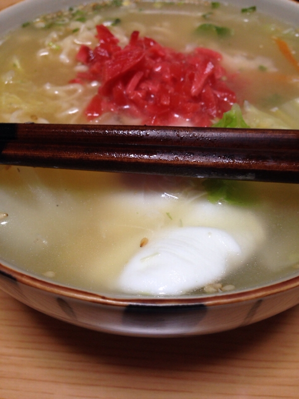 紅生姜で☆市販の即席ラーメン(*^^*)