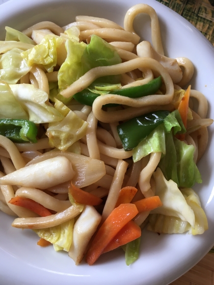 生姜風味の焼きうどん