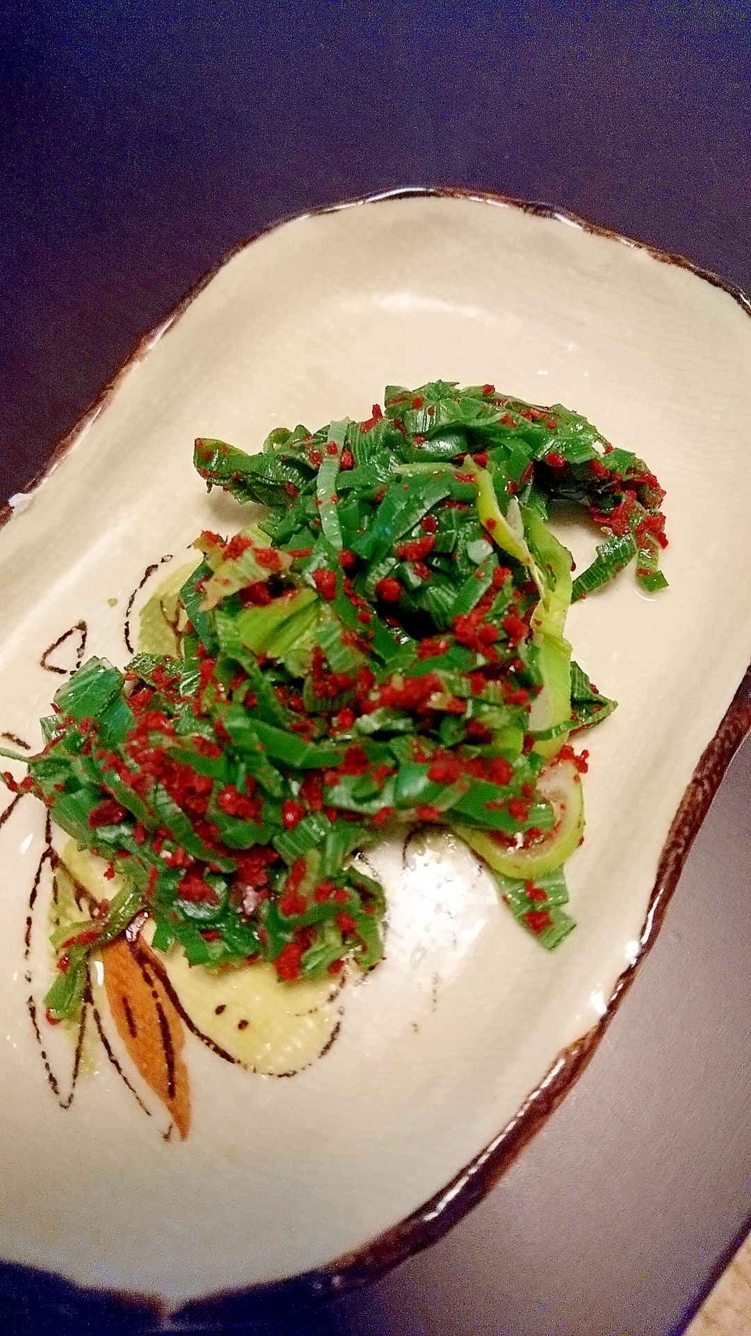 【辛い料理】ネギの青い部分と韓国唐辛子の和え物
