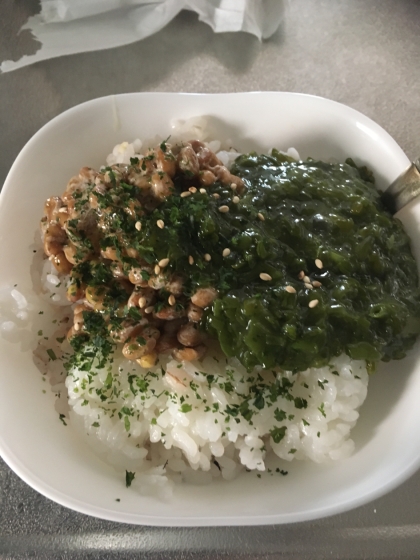 海苔とめかぶと納豆と♪