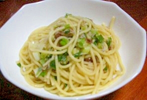 しらすとネギの梅風味パスタ レシピ 作り方 By Candy7147 楽天レシピ