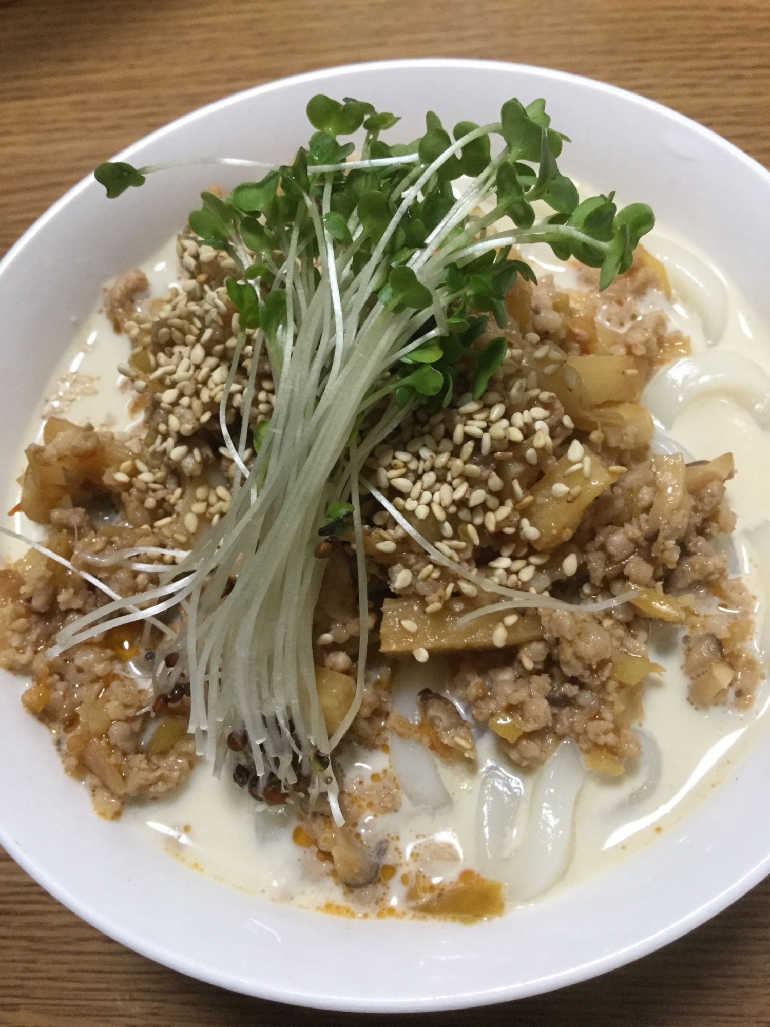 豆乳坦々スープのぶっかけうどん