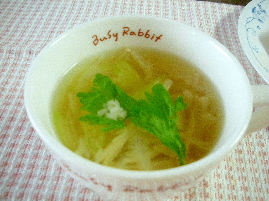 セロリとエノキと玉ねぎの簡単スープ