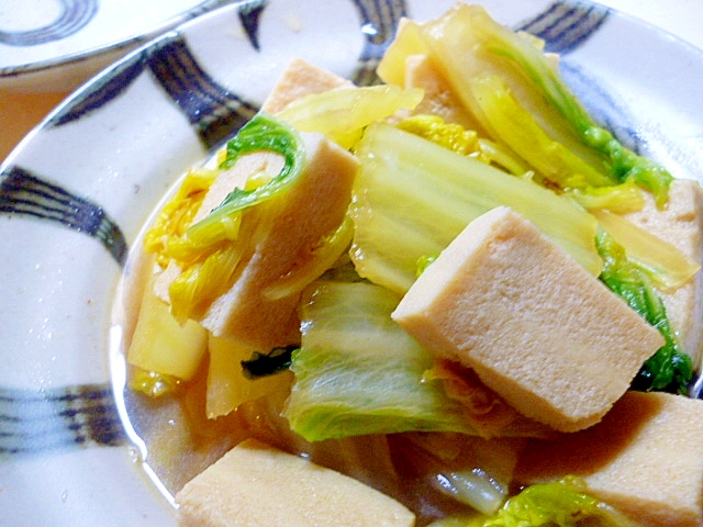 めんつゆで簡単☆白菜と高野豆腐の炒め煮