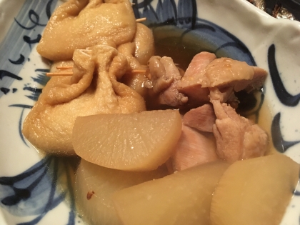 昆布つゆで☆鶏肉と餅巾着の煮物